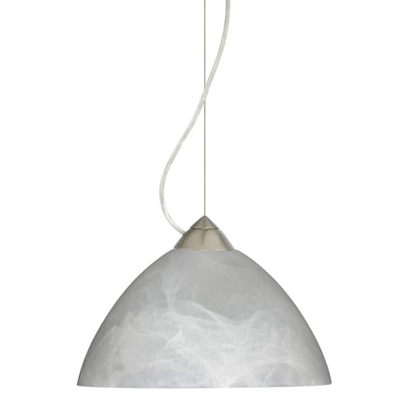 Besa Lighting Tessa Cord Pendant, Marble, Satin Nickel Finish, 1x75W Incandescent 1KX-420152-SN